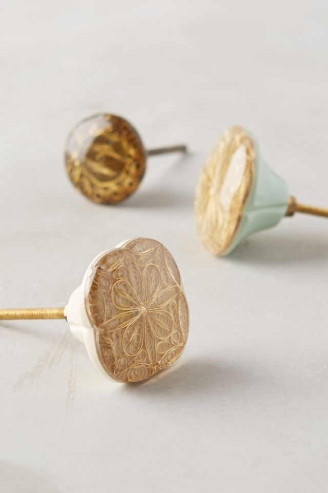 Inlaid Filigree Knob #3