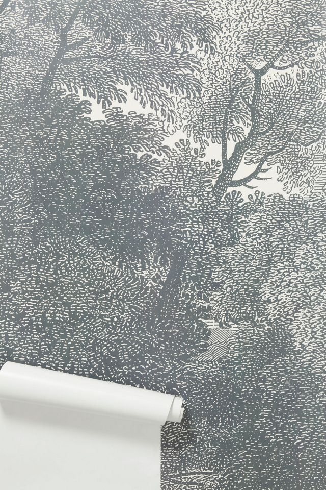 Etched Arcadia Floral Landscape Mural #1