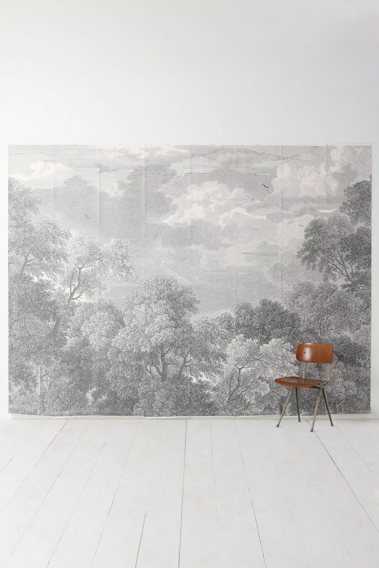 Etched Arcadia Floral Landscape Mural - thumbnail 2