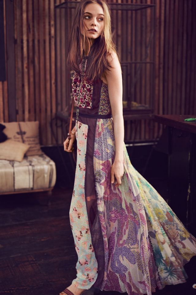 Wilderflora Patchwork Maxi Dress Anthropologie