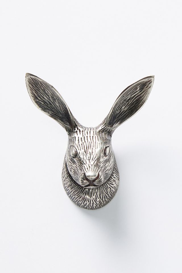 Hare Hook - Rabbit Wall Hook in Antique Brass - Woodland Decor