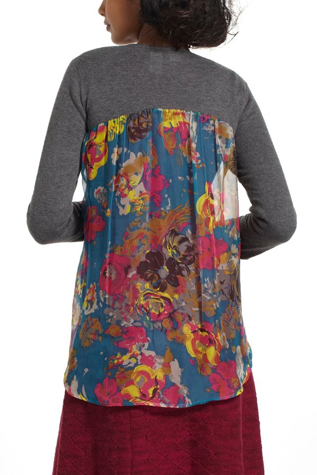 Silk-Spliced Cardigan  #2
