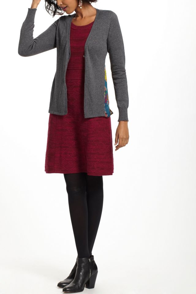 Silk-Spliced Cardigan  #3