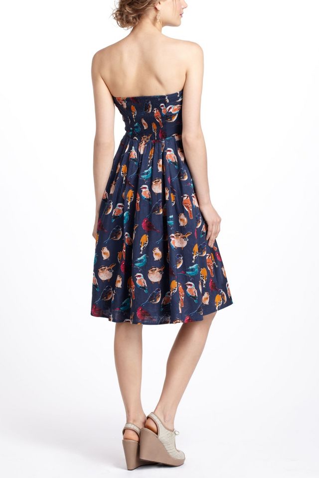 Bird print 2025 dress anthropologie