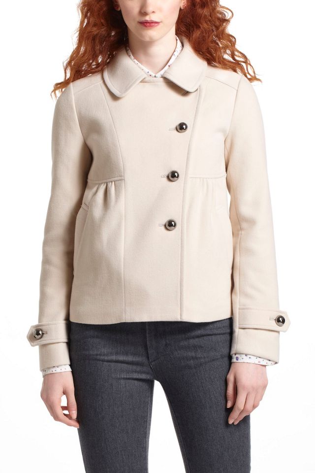 Asymmetric Cropped Peacoat  #1