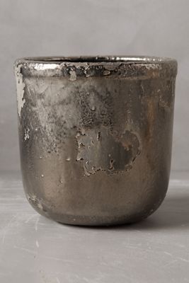 Metallic Crackle Herb Pot