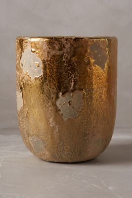 Metallic Crackle Herb Pot