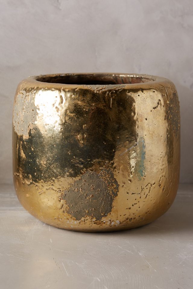 Metallic Crackle Herb Pot #1