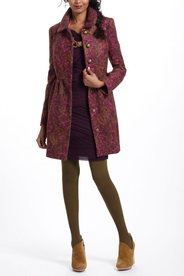 Plum Paisley Coat | Anthropologie