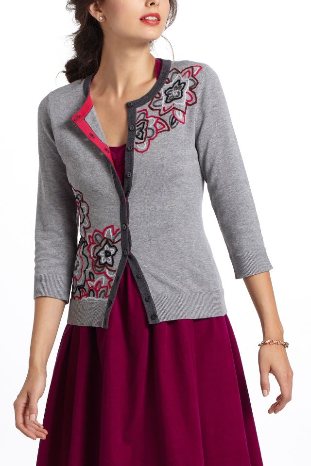 Embroidered sale cardigan anthropologie