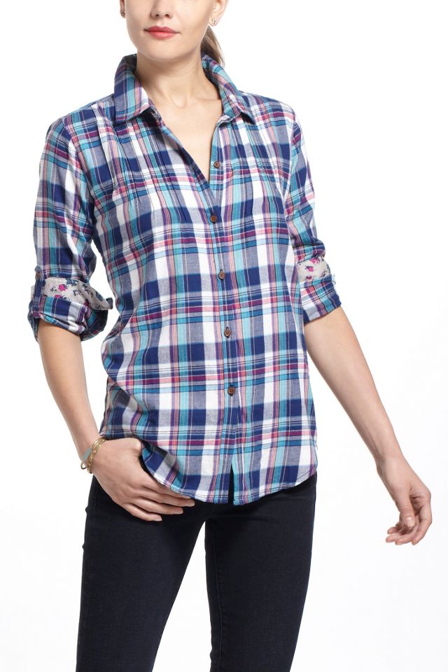 Pintucked Flannel Buttondown #1