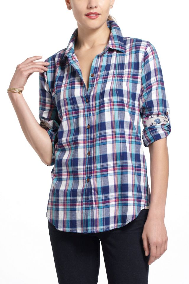 Pintucked Flannel Buttondown