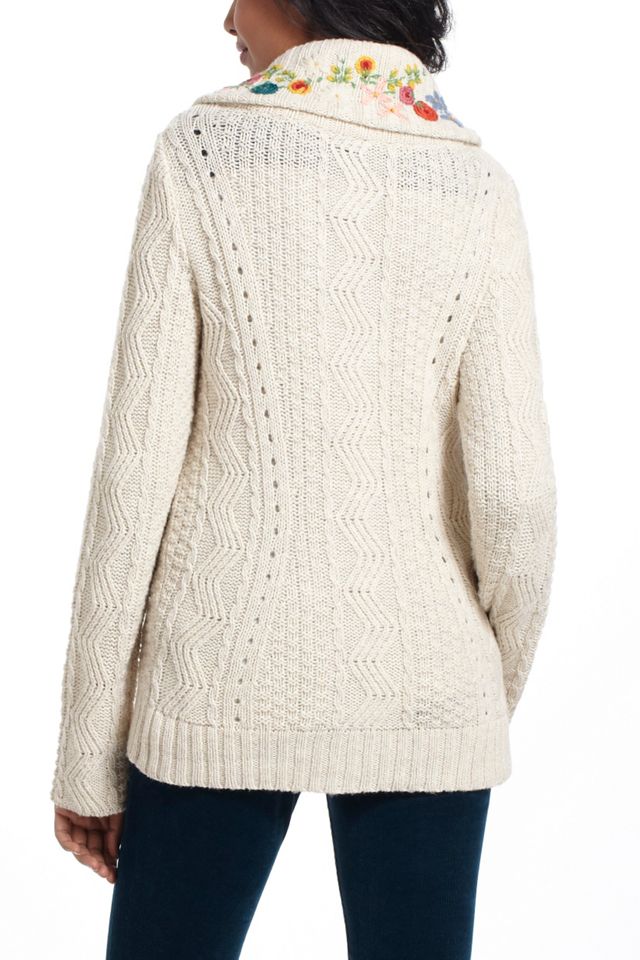 Embroidered Cableknit Cardigan #2