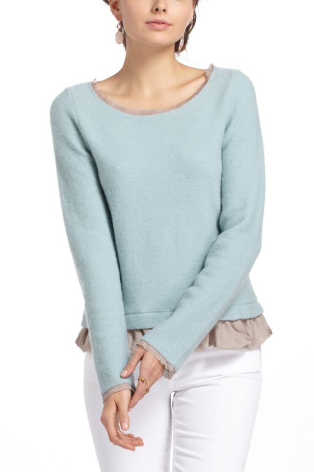 Ruffled Duster Sweater
