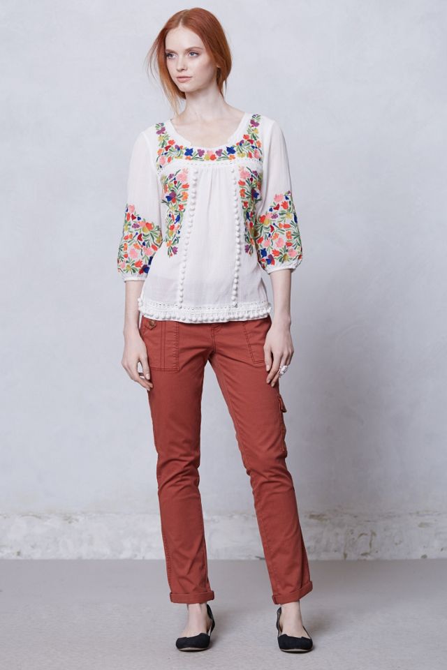 Pompom Peasant Blouse #3