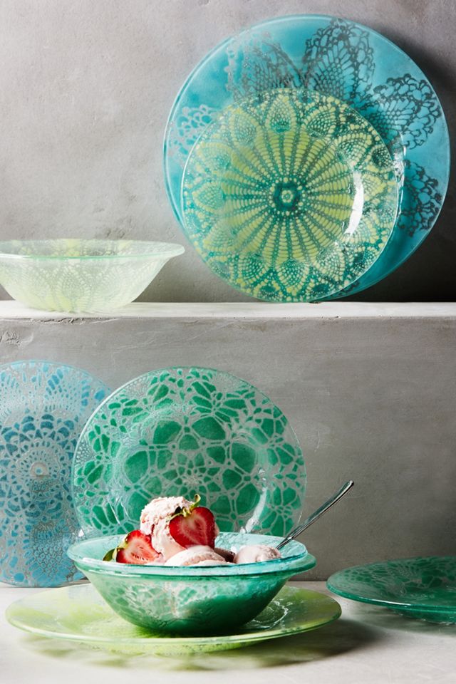 Frosted Doily Dessert Plate #2