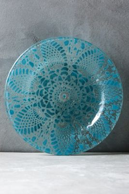 Frosted Doily Dessert Plate
