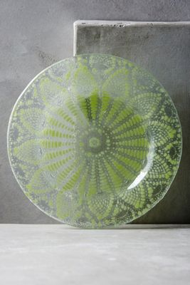 Frosted Doily Dessert Plate