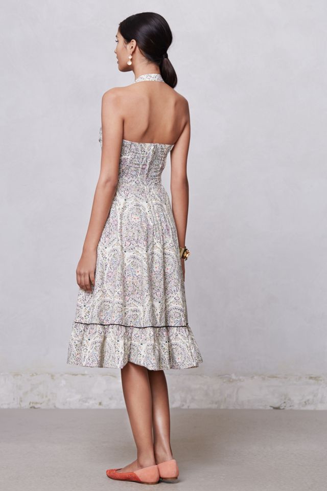 Swirled Paisley Halter Dress #1