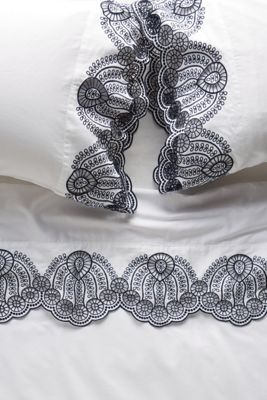 Eyelet Embroidered Sateen Sheet Set
