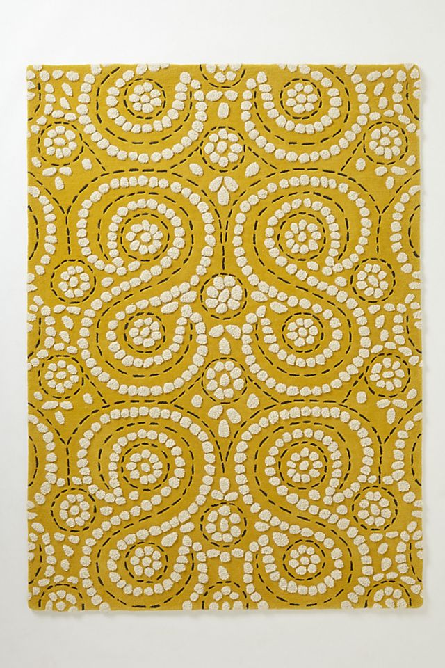 Anthropologie Swirling Fiore Rug Tufted Wool 2' x 3' Retails $198.00 Mint Green 
