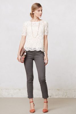 Level 99 Slim Twill Crops | Anthropologie