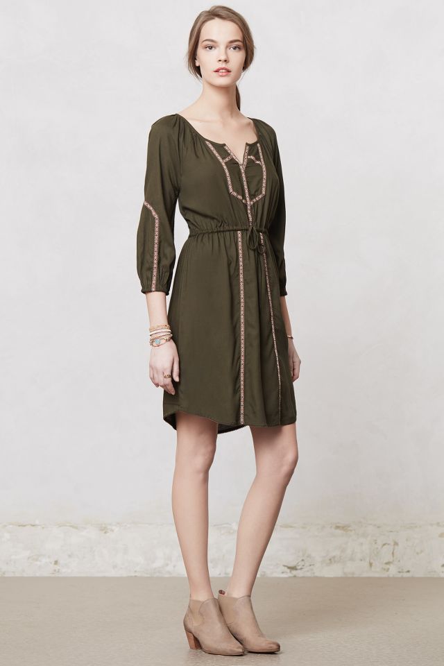 Ribboned Peasant Dress Anthropologie