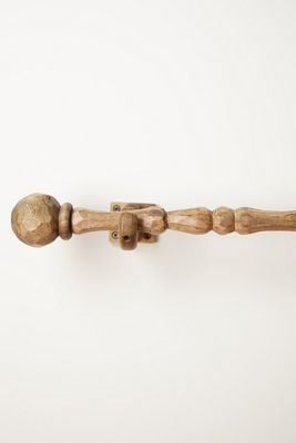 Faceted Wood Curtain Rod