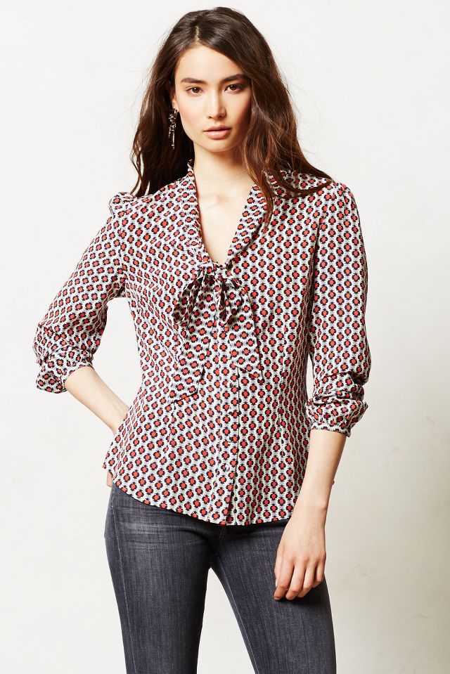 By Anthropologie Tie Blouse