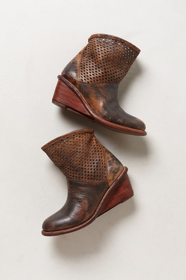 Perforated on sale wedge booties