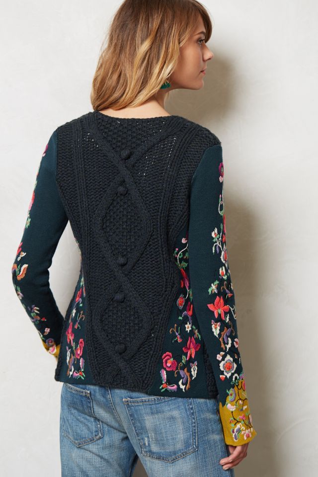 Stitched Flora Cardigan Anthropologie