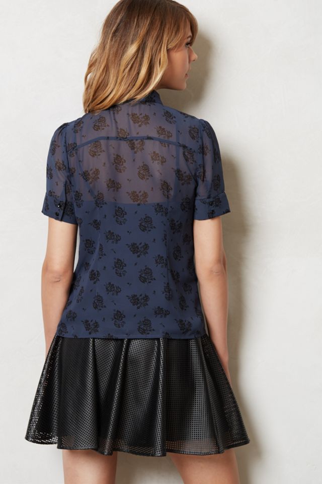 Navy Blossom Blouse #1