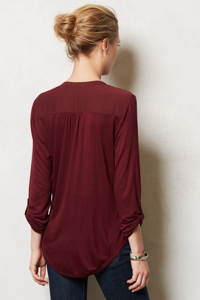 Chinoiserie Embroidered Henley  #1