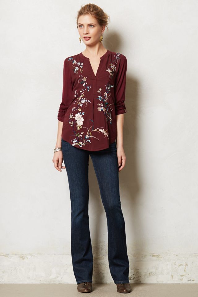 Chinoiserie Embroidered Henley  #2