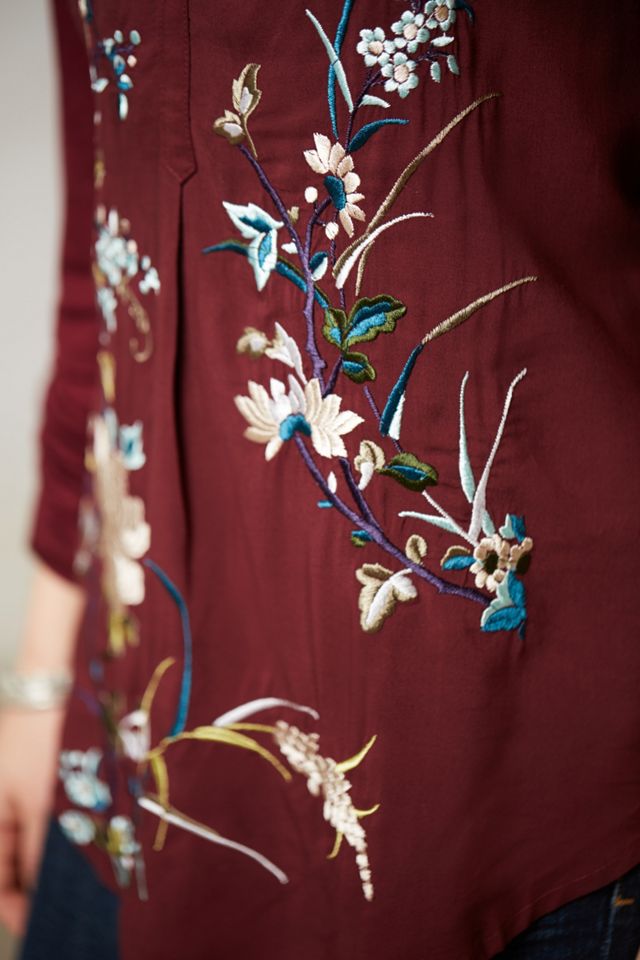 Chinoiserie Embroidered Henley  #3