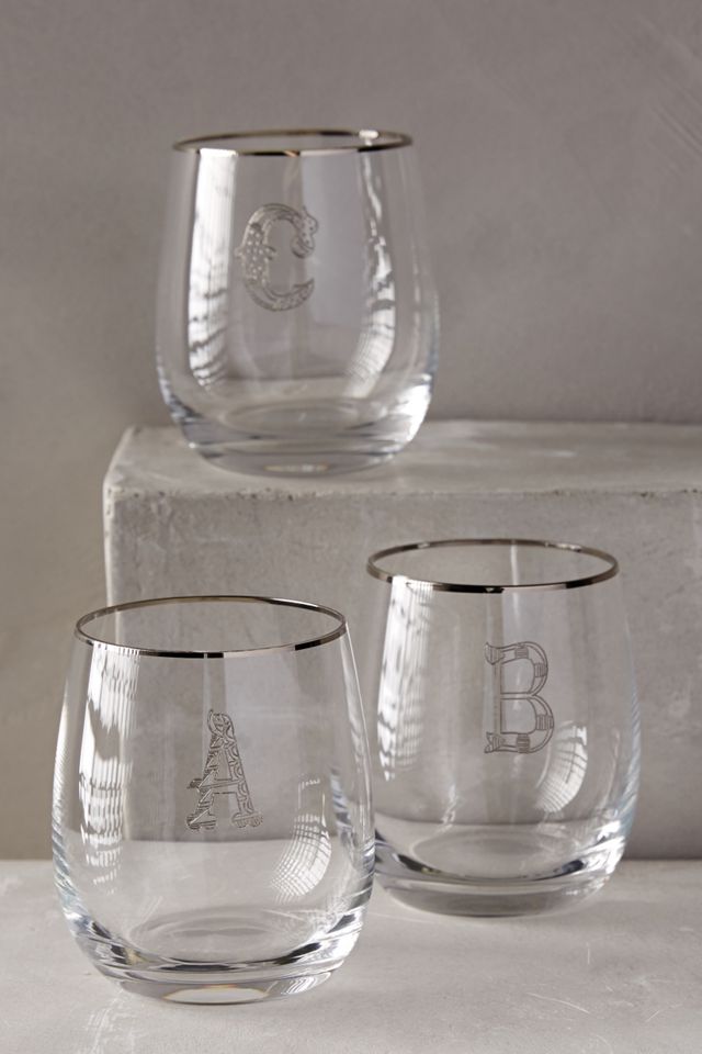 Etched Monogram Glass #2