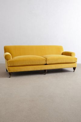 Velvet Willoughby Sofa, Hickory