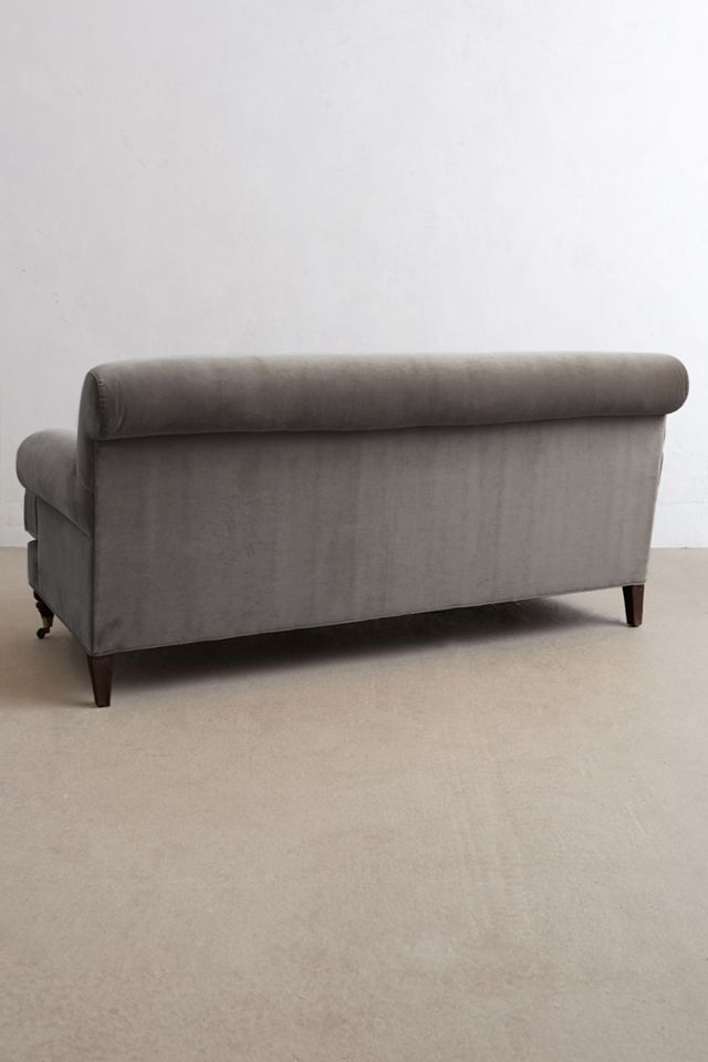 Velvet Willoughby Settee, Hickory #1