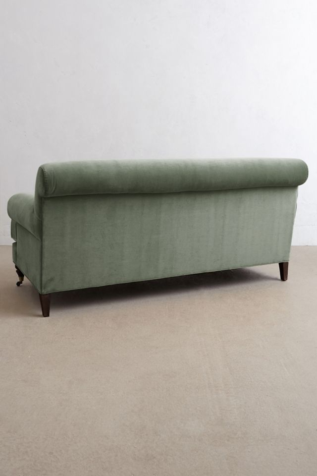 Velvet Willoughby Settee, Hickory #1