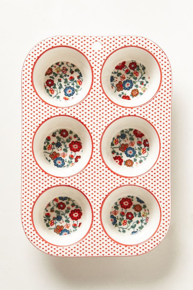 Vintage Anthropologie Ceramic Cupcake Muffin Pan Maelle -  Denmark