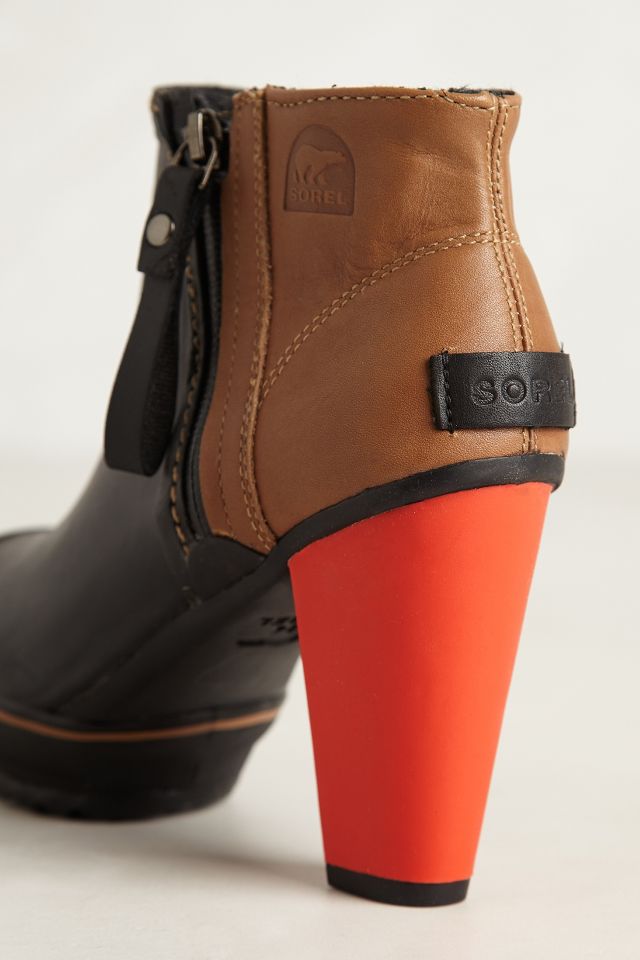 Sorel heeled hot sale rain boots