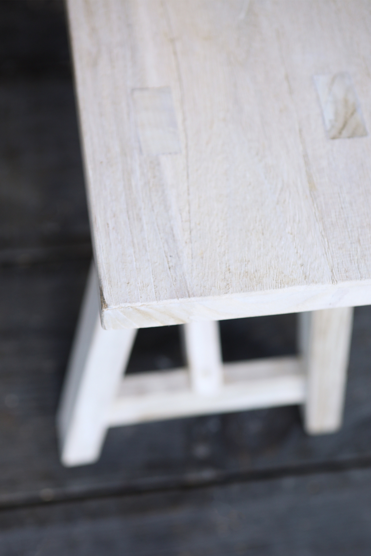 Trestle Teak Stool