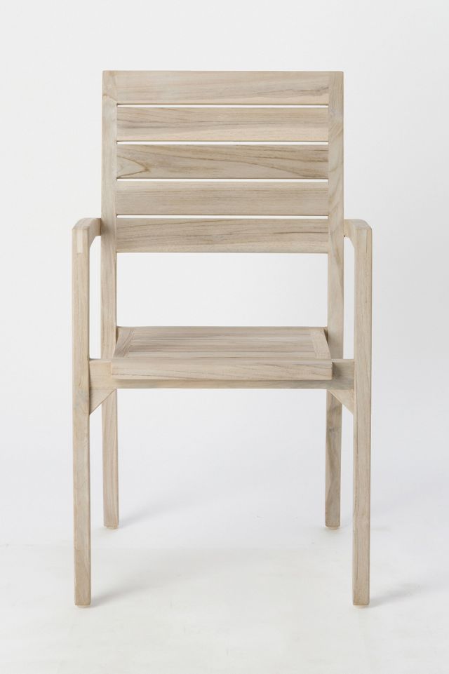 Vista Slatted Teak Stacking Chair #2