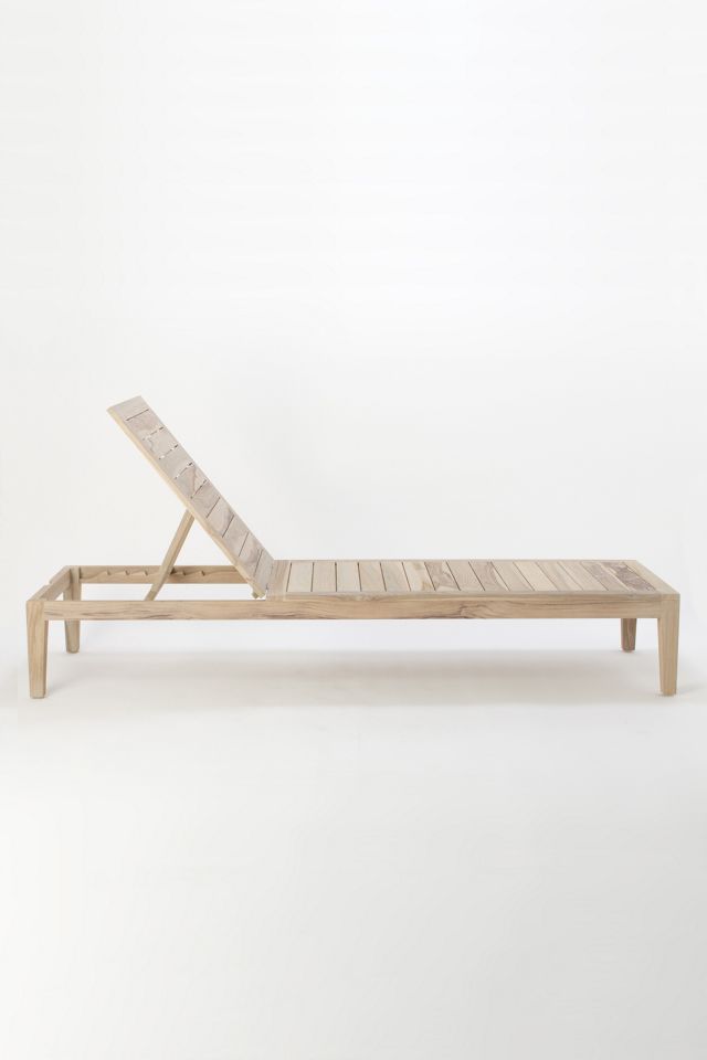 Vista Slatted Teak Chaise #5