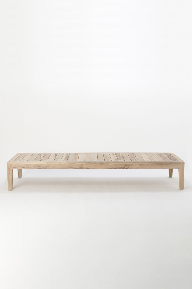 Vista Slatted Teak Chaise #6