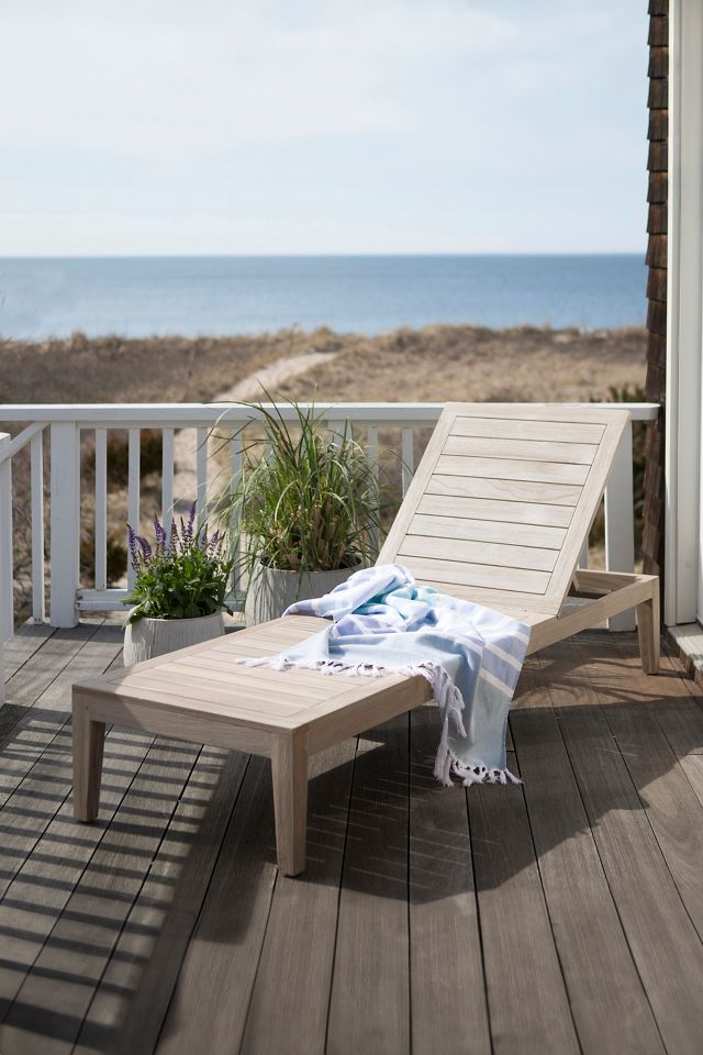 Vista Slatted Teak Chaise #1