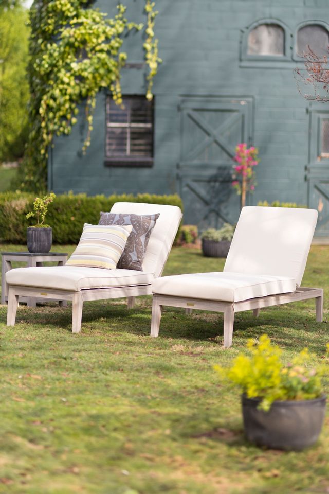 Vista Slatted Teak Chaise #3