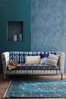 Hand-Dyed Shibori Sofa