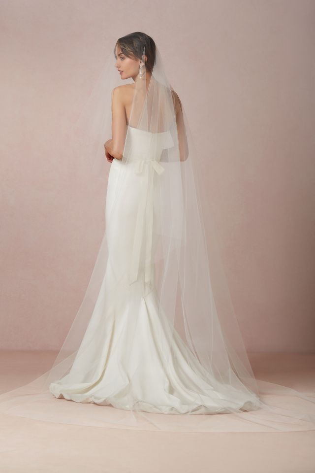 BHLDN Anthropologie hotsell Cathedral Veil Paris by Debra Moreland Ivory 108”