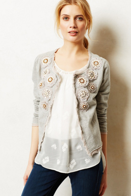 anthropologie cream cardigan